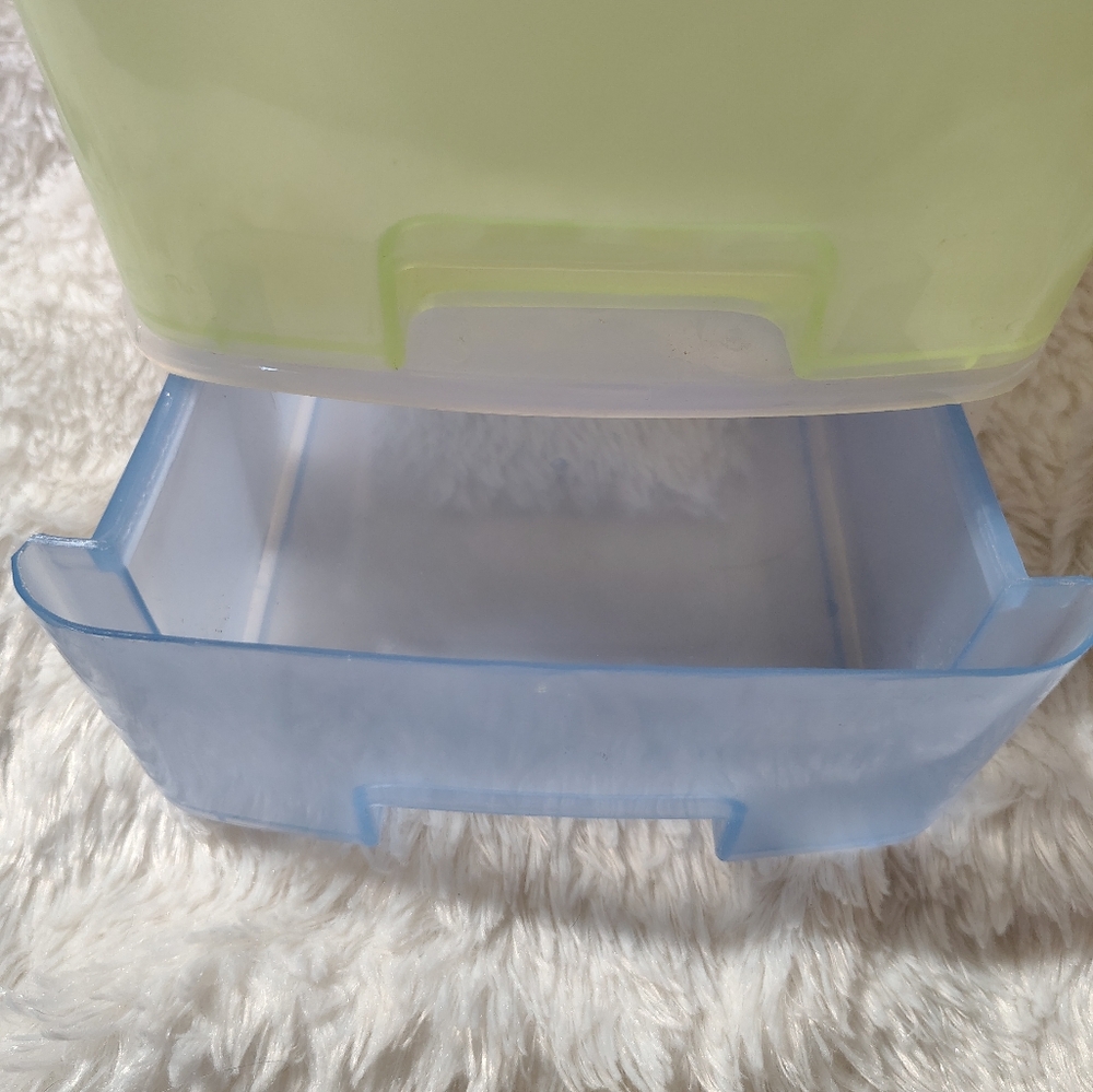 Vintage 90s Two-Tier Green and Blue Storage Organizer/ Beauty/ See Info - Picture 9 of 10